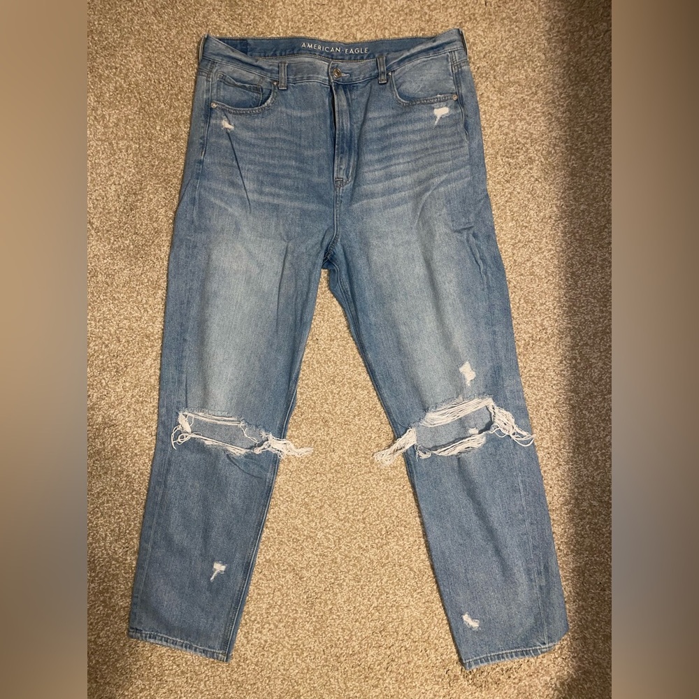 American Eagle Outfitters Mom Jeans with Distressed Knees